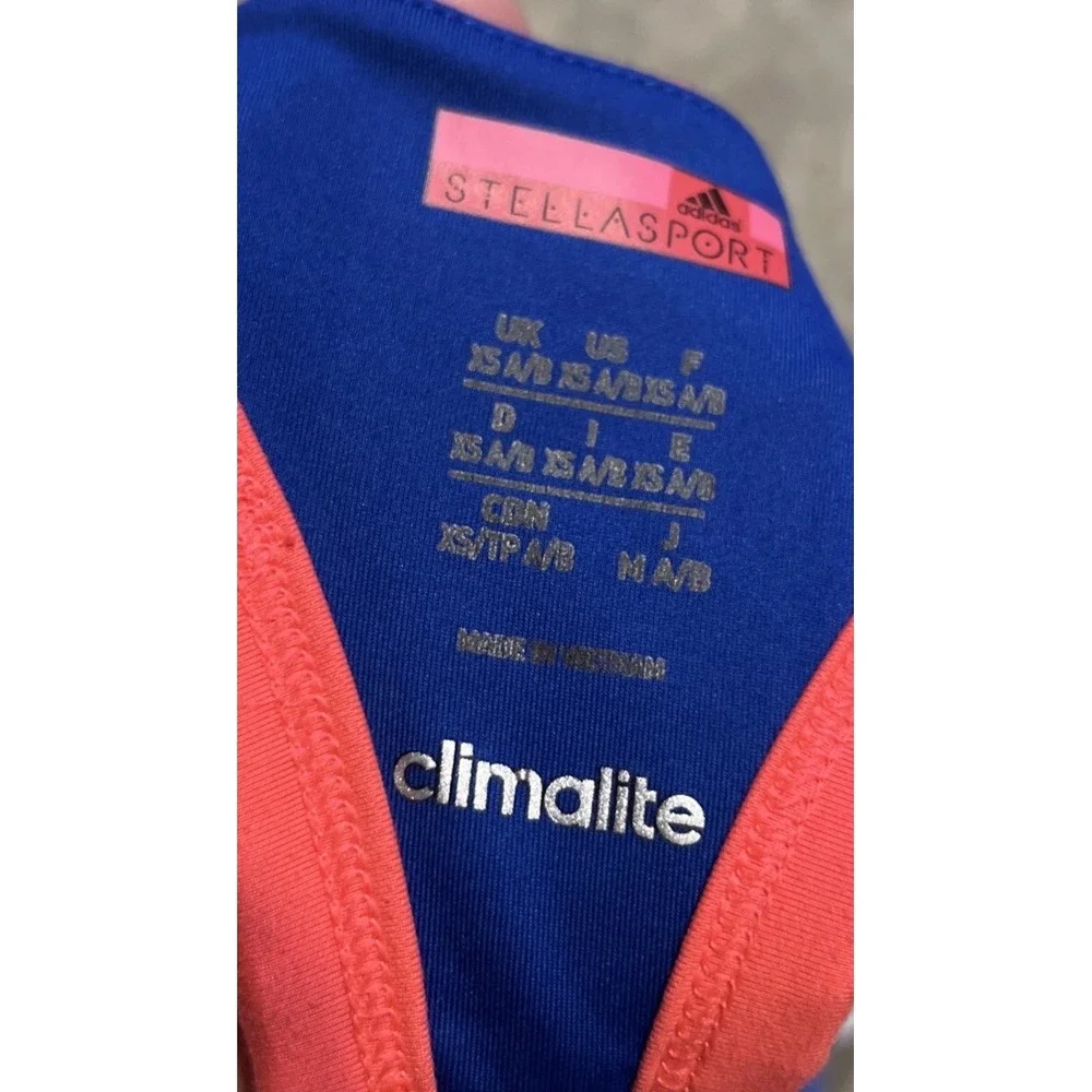 ADIDAS women adidas Stella McCartney  High Support Sports Bra Blue Sz XS X-small